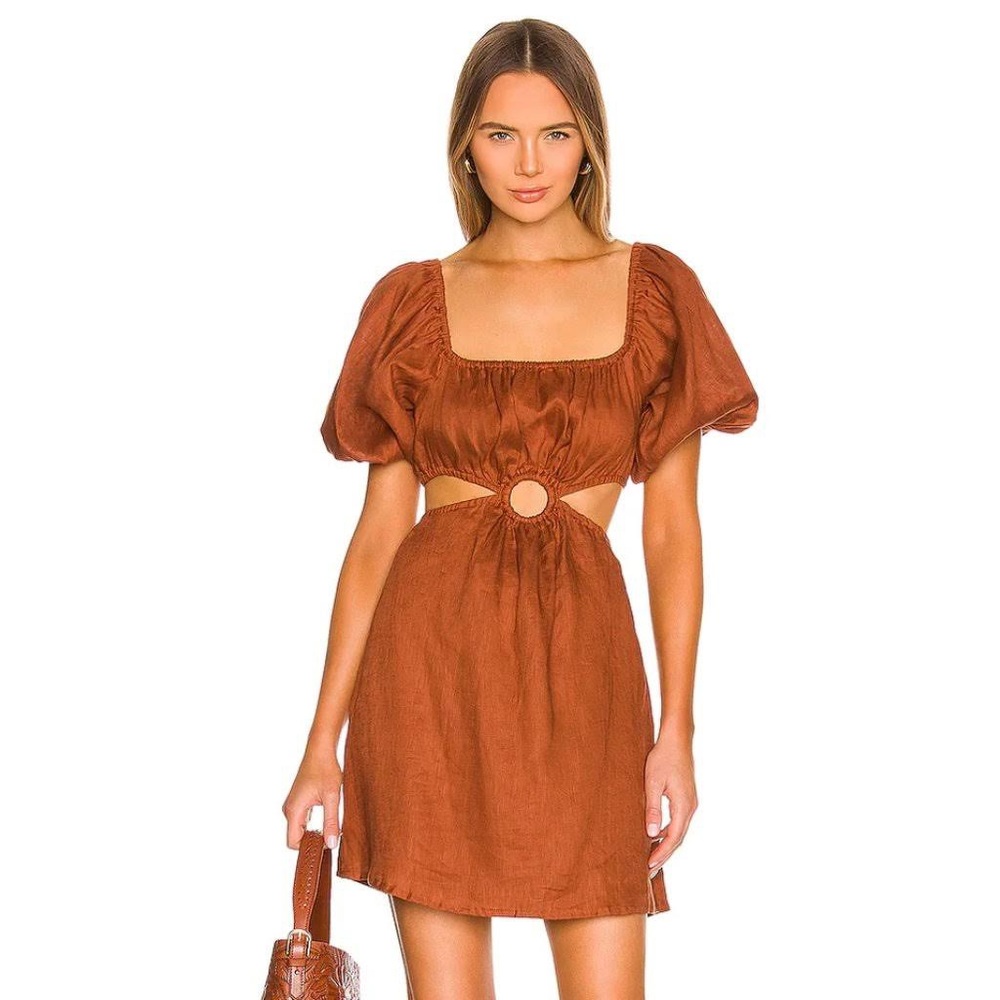 Faithfull the Brand Almero Linen Mini Dress NWOT